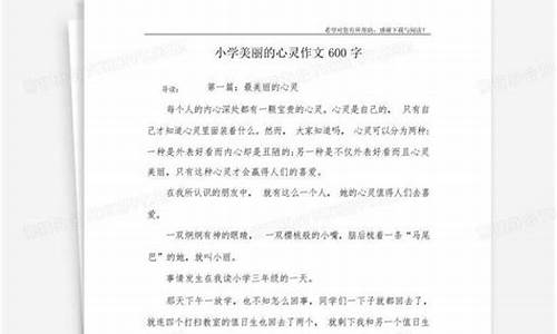 美丽的心灵作文_美丽的心灵作文600字